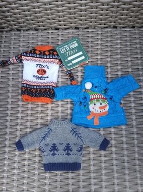 Tito's Hadmade Bundle Of Three Holiday Bottle Sweaters